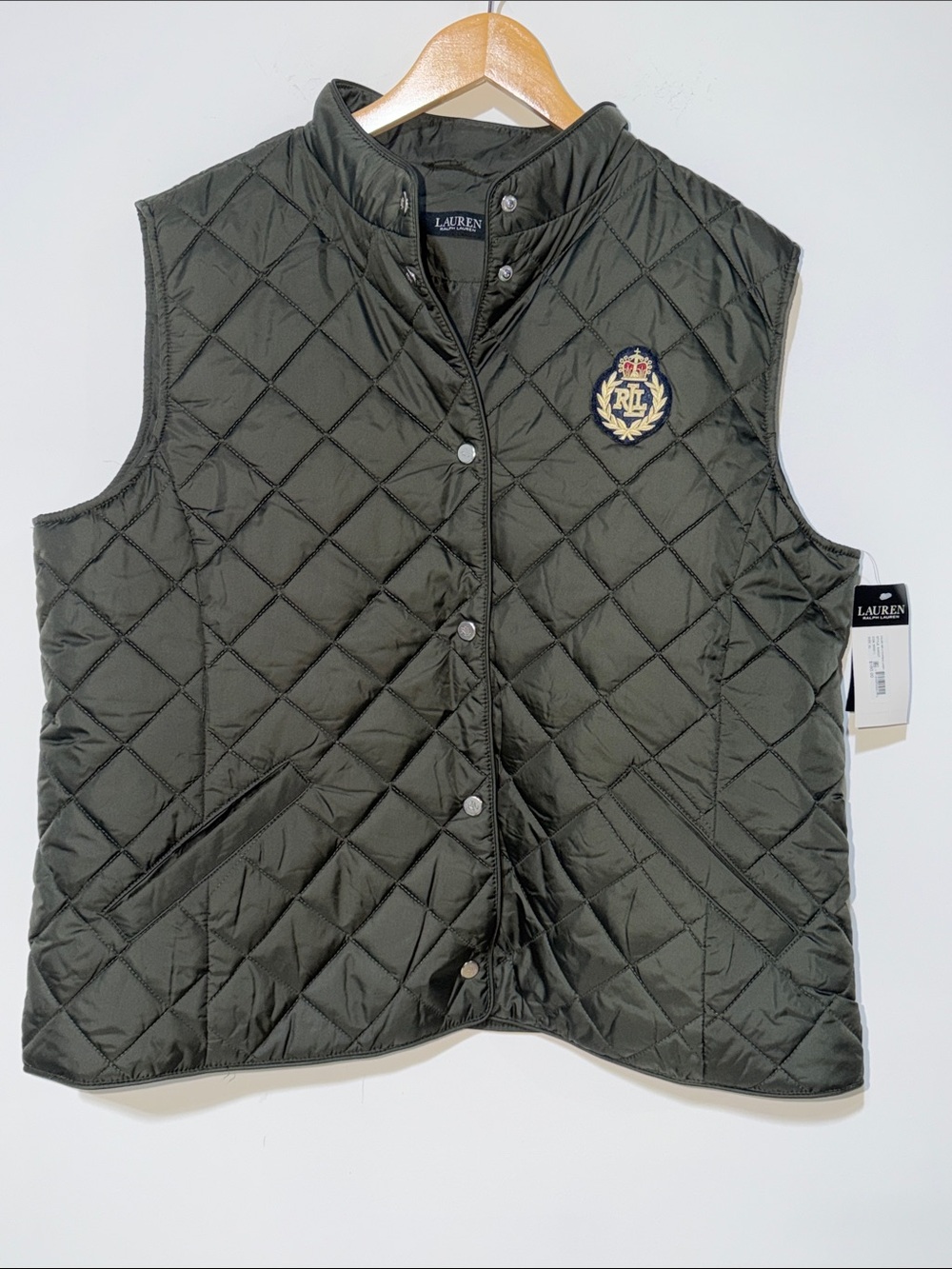 $160 LAUREN RALPH LAUREN Classic Style Quilted Vest Women’s Sz XLarge NWT
